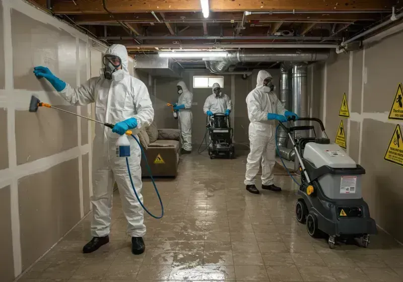 Basement Moisture Removal and Structural Drying process in Madison, AL